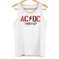 AcDcロックミュージックバンドpwrupフォトロゴ。 タンクトップ