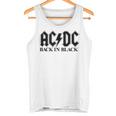 AcDcロックミュージックバンドバックブラックロゴ。 タンクトップ