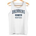 Browning Montana Mt ビンテージ スポーツ 確立 ネイビーデザイン 長袖tシャツ タンクトップ