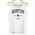 Burton Texas Tx ビンテージ アスレチック ブラックスポーツデザイン タンクトップ