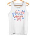 God Bless America コケットボウ 7月4日 キリスト教の愛国心 タンクトップ