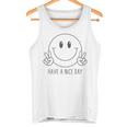 Have A Nice Day 70年代 かわいい ハッピーピース ハンドサイン スマイルフェイス タンクトップ
