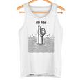I'm Fine Thumbs Drowning Up メンズ レディース 皮肉なユーモア ジョーク タンクトップ
