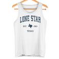 Lonetar Texas Tx ヴィンテージ アスレチック ネイビー スポーツデザイン タンクトップ