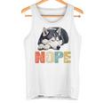 Nope 眠るシベリアンハスキーデザイン 長袖tシャツ タンクトップ