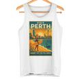 Perth Australia – ビンテージ旅行ポスタースタイル 長袖tシャツ タンクトップ