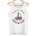 Sailing Makes Me Happy レッド ヨット タンクトップ