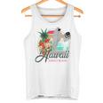 Sunset Beach Hawaii、サーフィンサーフボードレトロ、バックプリント タンクトップ