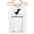 You Are Offline T-Rex 恐竜のラン ピクセルアート 恐竜ゲーム タンクトップ