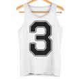 【バックプリント・背中側】3 数字 背番号 ユニフォーム ナンバー【ブラック／黒の文字】スポーツ 野球 サッカー 部活 タンクトップ