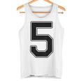 【バックプリント・背中側】5 数字 背番号 ユニフォーム ナンバー【ブラック／黒の文字】スポーツ 野球 サッカー 部活 タンクトップ