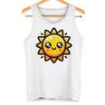 かわいい 漫画 太陽 放射 オレンジ イエロー 愛らしい タンクトップ