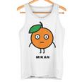 みかん Mikan 顔 イラスト かわいい おもしろ 面白い 簡単 シンプル ゆるい 果物 タンクトップ
