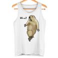 アニマルプリント 驚いたマーモット ドット絵 ピクセルアート 面白い 動物 ミーム タンクトップ