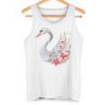 エレガントな白鳥の花 タンクトップ