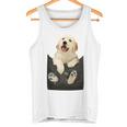 ゴールデンレトリバー ポケットに入った子犬 長袖tシャツ タンクトップ