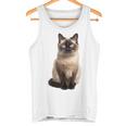 シャム猫 美人 雄大なシャム猫 ラブリーシャム猫 タンクトップ