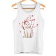 スコティッシュフォールド ネコ 桜の花 長袖tシャツ タンクトップ