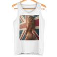 セクシーガールグラフィックtシャツ 「ホットピンナップガール&イギリスの旗」 長袖tシャツ タンクトップ