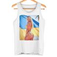 セクシーガールグラフィックtシャツ 「モダンピンナップガール&ウクライナ国旗2」 長袖tシャツ タンクトップ