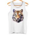 タイガー アニマル プリント グラフィック デッサン アートワーク フェイス トラ タンクトップ