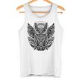 トライバル グレートフクロウ トーテム タトゥー 幾何学模様 タンクトップ