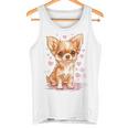ハートに囲まれた愛らしいチワワ タンクトップ