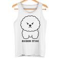 ビションフリーゼ 犬 怒る かわいい おもしろ イラスト シンプル 簡単 Bichon Frise 長袖tシャツ タンクトップ