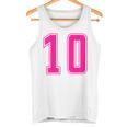 ピンク色背番号 10 チーム短大スポーツピンク色背番号付きユニフォーム タンクトップ