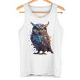 フクロウ アートワーク 動物 フクロウ タンクトップ