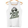 ポーカーフェイス活性化テキサスホールデムポーカーカード愛好家。 タンクトップ