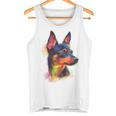 ミニチュア ピンシャー 犬 ペット アート カラフル ミニチュア ピンシャー タンクトップ