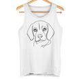 ラインアートお父さんママ犬-ビーグル タンクトップ