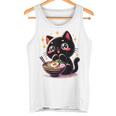 ラーメン猫かわいいアニメ猫ラーメン愛好家甘い タンクトップ