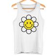 レトロ ヴィンテージ イエロー ハッピー スマイル スマイル フェイス デイジーフラワー タンクトップ