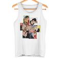 レトロコミックキス、コラージュ、ビンテージポップアートキスコミックスタイル 長袖tシャツ タンクトップ
