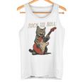 ロックンロール ギター 猫 ビンテージ Rock ギタリスト 猫 長袖tシャツ タンクトップ