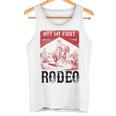 ヴィンテージ・ノット・マイ・ファースト・ロデオ、ファニー・ライディング・カウボーイ・ロデオ タンクトップ