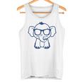動物かわいいシンプルなサングラスをかけた小さな象の赤ちゃん タンクトップ