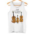 弦楽ファミリー、ヴァイオリン、チェロ、コントラバスミュージシャン面白い タンクトップ