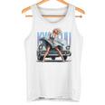 強風ピンナップガールとオールドアメ車のバックプリント タンクトップ
