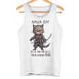 忍者猫、日本のサムライ カワイイ猫タトゥー 面白い タンクトップ