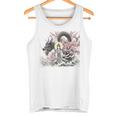 日本 浮世絵 観音菩薩 竜 桜 波 バックプリント タンクトップ