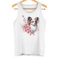 桜 水彩パピヨン タンクトップ