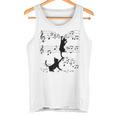 楽譜で遊ぶ面白い猫 タンクトップ
