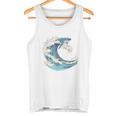 海の波から現れる芸術的なクジラ タンクトップ
