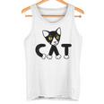 猫 子猫 ハチワレ モノトーン 白 黒 かわいい ユニーク タンクトップ