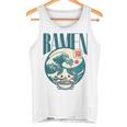 猫食べるラーメン キッズ&大人、日本の神奈川波ラーメン タンクトップ