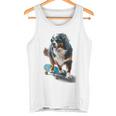 面白いスケートボード バーニーズマウンテンドッグ スケーター スケートグラフィック タンクトップ