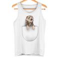 面白いペットフェレット ポケットの中のファニー フェレット タンクトップ